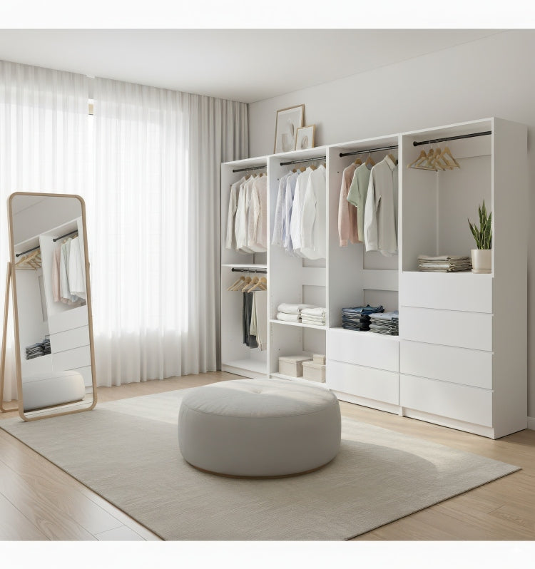Prosper White Freestanding Walk In Wood Closet System