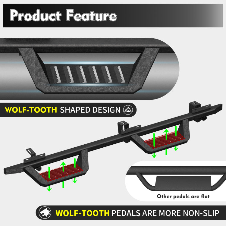 Running Boards For 07 18 Jeep Wrangler Jk 4 Doors Black Powder Coated Side Steps