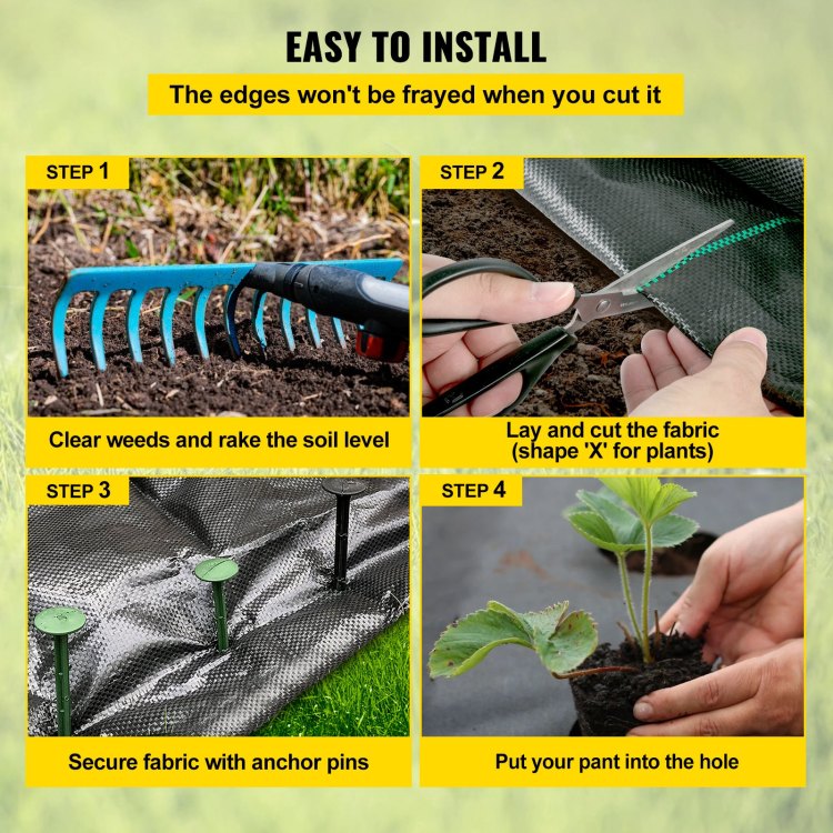 Weed Barrier, 5.8Oz Landscape Fabric, 4Ft X 300Ft Cover Mat Heavy Duty Woven Grass Control Geotextile For Garden, Patio, Black