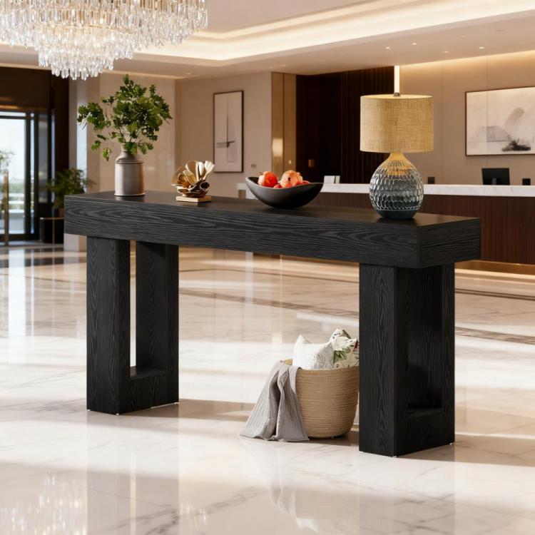 Wooden Console Table, Sofa Side Table, Living Room Table Rectangular Sofa Table Behind The Couch