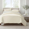 Serta Simply Clean Solid Duvet Cover Milk White King