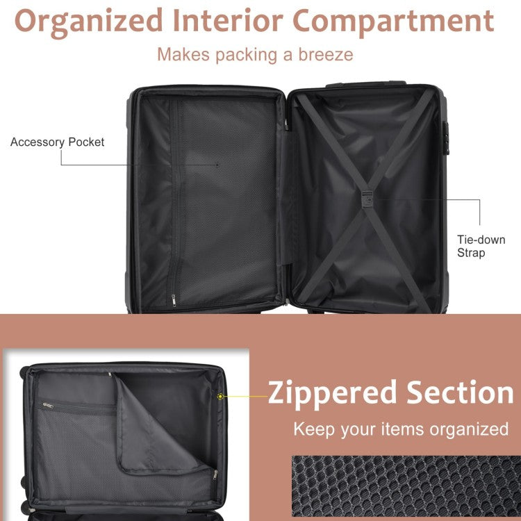 Hardshell Abs Luggage Sets 2 Piece Suitcase Set Expandable With Tsa Lock Spinner Wheels For Men Women