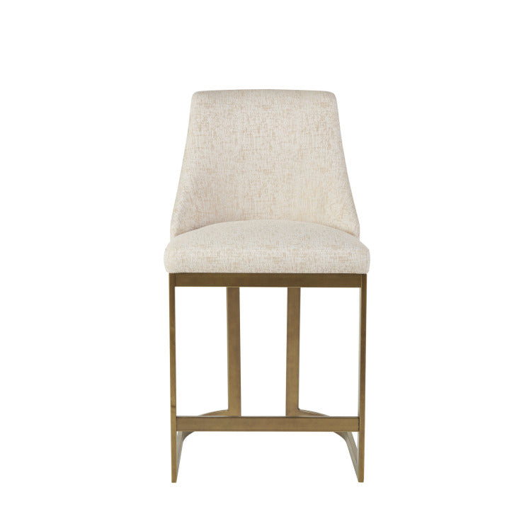 26"H Upholstered Counter Stool With Metal Base