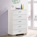 Dulcey White High Gloss 5 Drawer Bedroom Chest