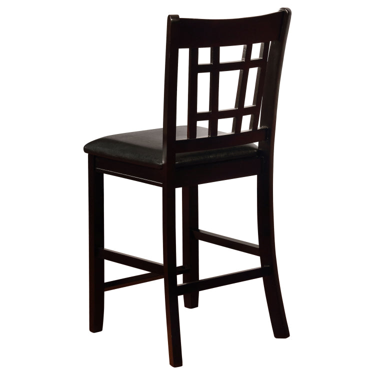 Black And Espresso Lattice Back Counter Height Stools Set Of 2