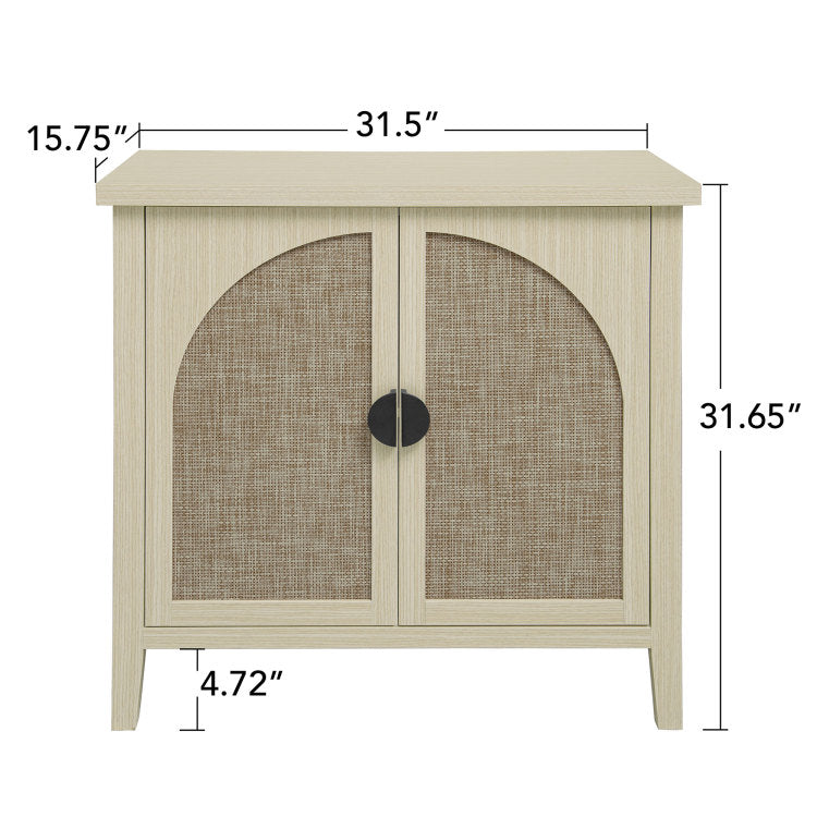 Rattan 2 Door Cabinet, Suitable For Bedroom, Living Room, Study