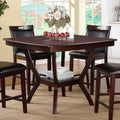 Dining Table Counter Height Dining Table 1Pc Table W Shelve Solidwood Espresso Finish Dining Room Furniture