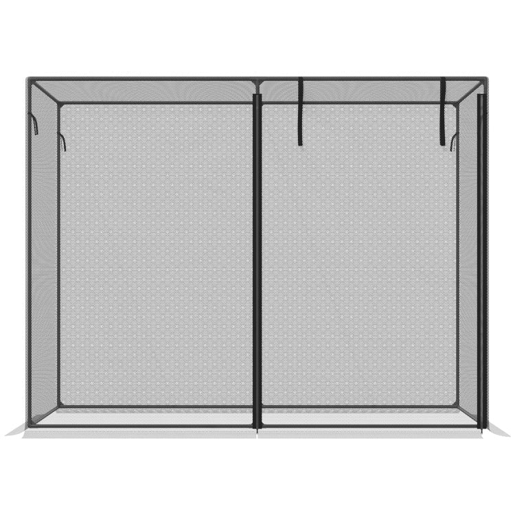 Outsunny 6' X 3' Crop Cage, Plant Protection Tent With Zippered Doors For Vegetable Garden, Backyard, Black