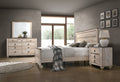 Imerland Contemporary White Wash Finish 4 Piece Bedroom Set King Bed, Dresser, Mirror And Nightstand