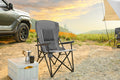 High Back Heavy Duty Lawn Chair Support 250Lbs, Portable Collapsible Chair With Cup Holder Grey