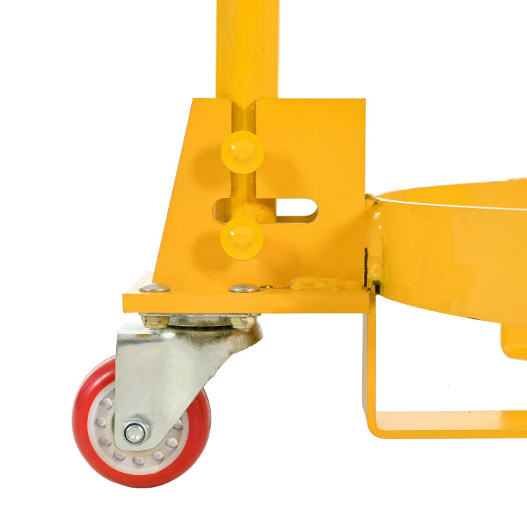 55 Gallon Drum Dolly, 1200Lbs Capacity, With 2 Fixed Pu Wheels And 1 Swivel Wheel Low Profile Steel Oil Drum Caddy Oil Barrel Drum Roller Hand Cart