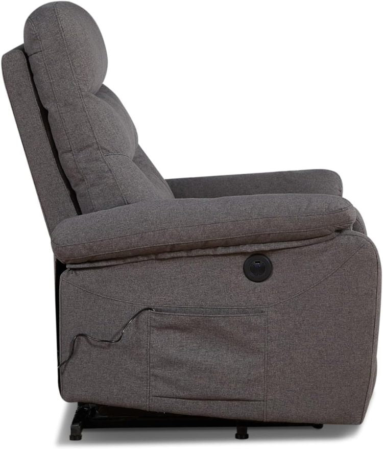 Contemporary Lift Chair Recliner With Grey Fabric Upholstery
