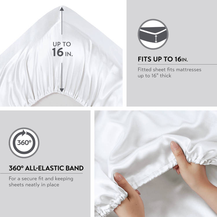 4 Pcs Twin Luxury Sheet Set White