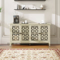 Hollowed Out Cabinet With 4 Doors, American Furniture, Suitable For Bedroom, Living Room, Study