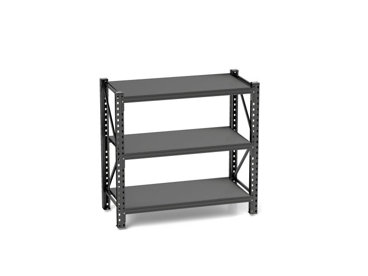 3 Tier Industrial Shelving Rack 47In, Heavy Duty Steel Shelving Unit Adjustable, 51.2" W*23.6" D*47.3"H, Black, Requires Assembly