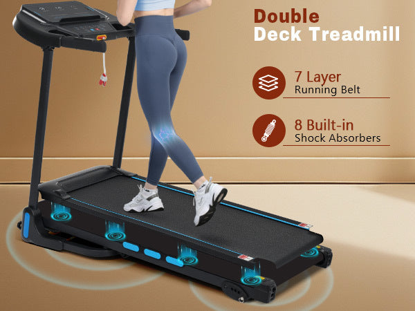 Treadmills For Home, 3.5Hp Hydraulic System Auto Foldable Treadmill With Incline,10Mph 350Lbs Weight Capacity Electric Treadmills With Heart Rate Sensors,Type C & Usb Charge ,Bluetooth Speaker
