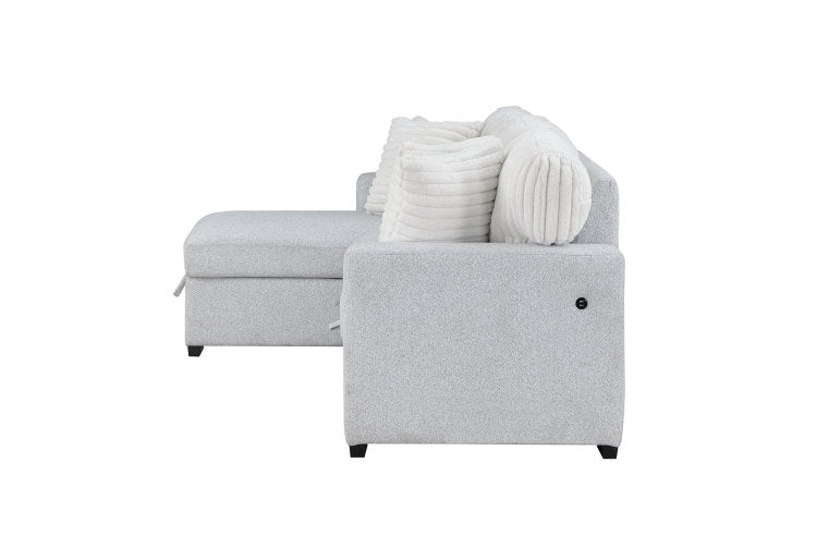 Ford Light Grey White Reversible Pull Out Sofa Bed