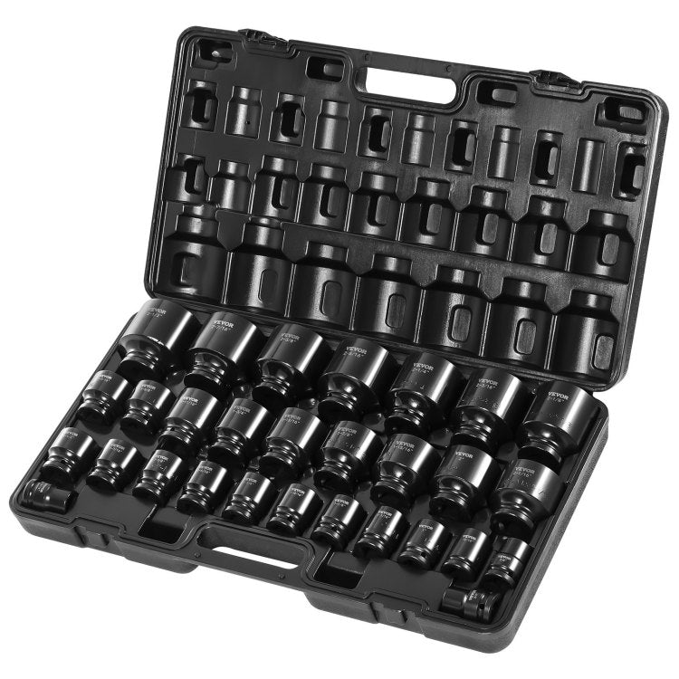 Impact Socket Set 3 4 Inches 29 Piece Impact Sockets, 6 Point Sockets, Rugged Construction, Cr M0, 3 4 Inches Drive Socket Set Impact Sae 3 4 Inch 2 1 2 Inch, With A Storage Cage