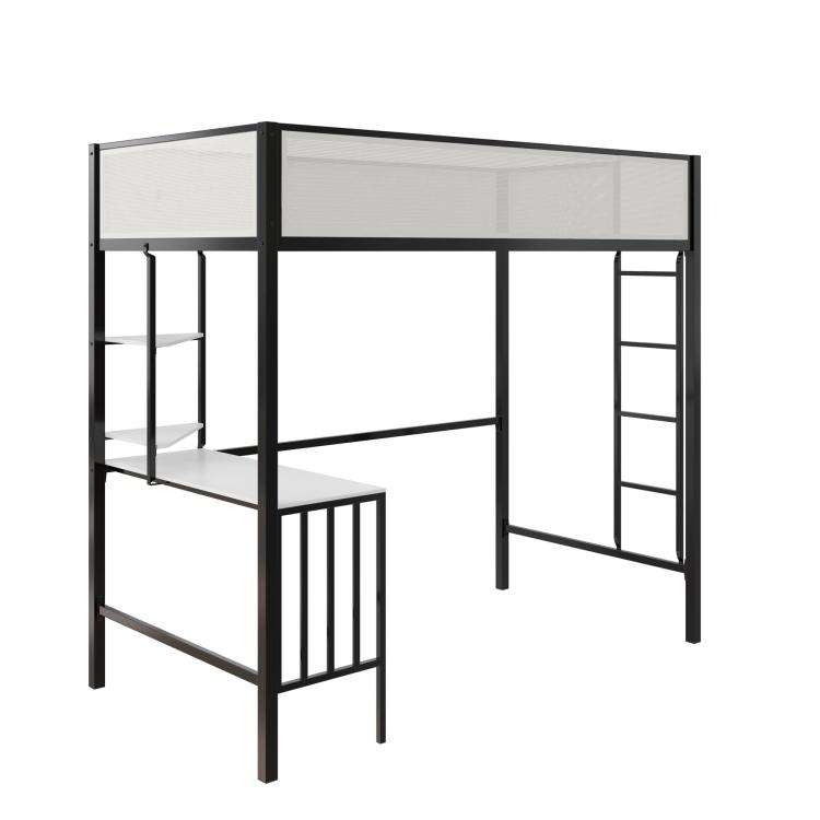 Axel Twin Loft Bed With Desk & Shelves