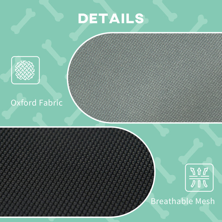 Pawhut Elevated Portable Dog Cot Pet Bed With Uv Protection Canopy Shade, 30 Inch, Gray