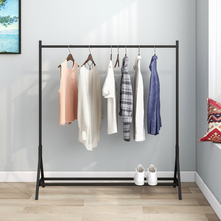 Garment Rack Freestanding Hanger Multi Functional Single Pole Bedroom Clothing Rack Bedroom, Black