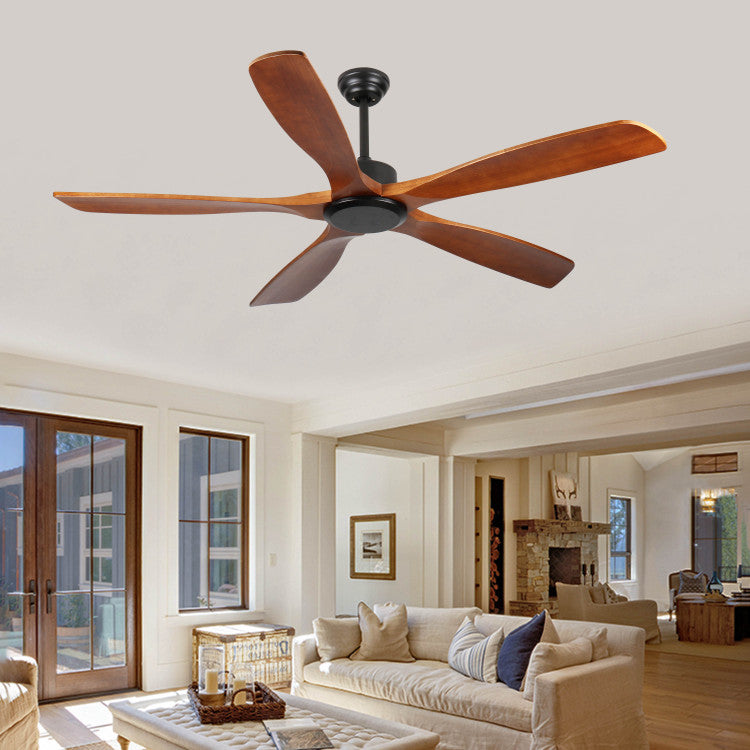 60 Inch Wood No Light With Remote Control, Low Profile Without Light,Noiseless Reversible Dc Motor With Timer