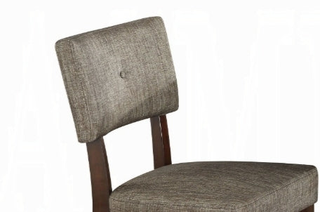 Drake Gray Fabric & Espresso Finish Side Chair Set Of 2
