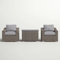 Chic Rattan Wicker Fully Assembled 2 Person Seating Group With Plush Cushions Ideal For Cozy Outdoor Gatherings