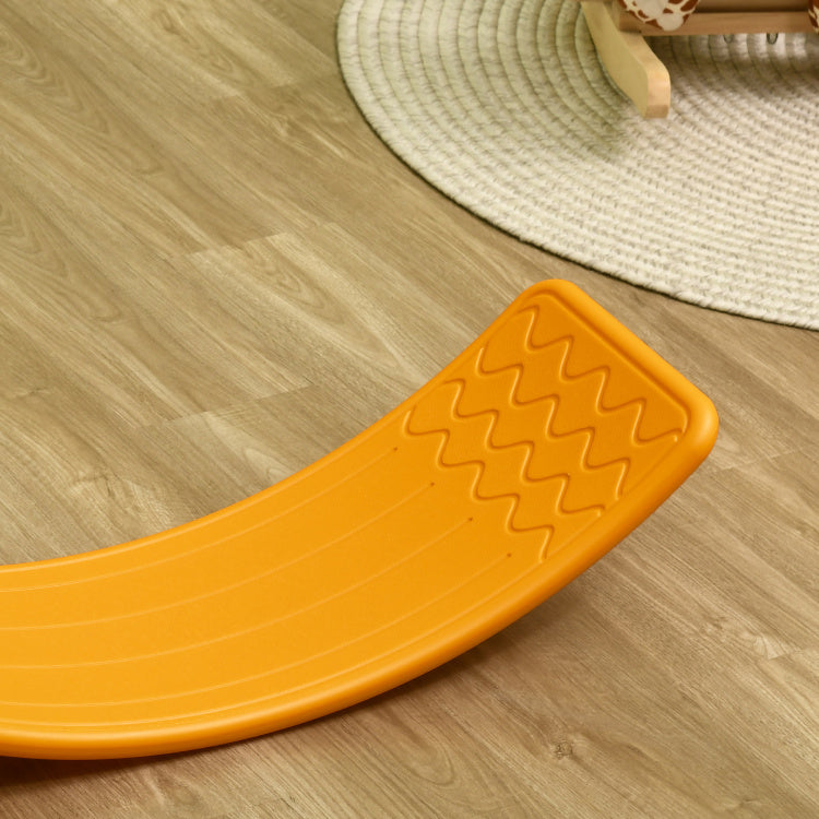 Qaba Kids 32" Balance Board, Wobble Board For Kids Toddlers, Curvy Rocker Board, Preschool Learning Montessori Waldorf Toy For Ages 3 6 Years Old, Orange