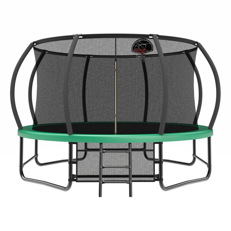 14Ft Trampoline With Enclosure Recreational Trampolines With Ladder And Antirust Coating, Astm Approval Outdoor Trampoline For Kids