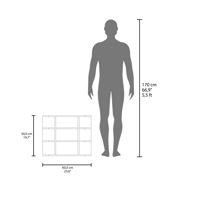 Medicine Cabinet 19" H, Six External Shelves, Three Interior Shelves, Light Gray