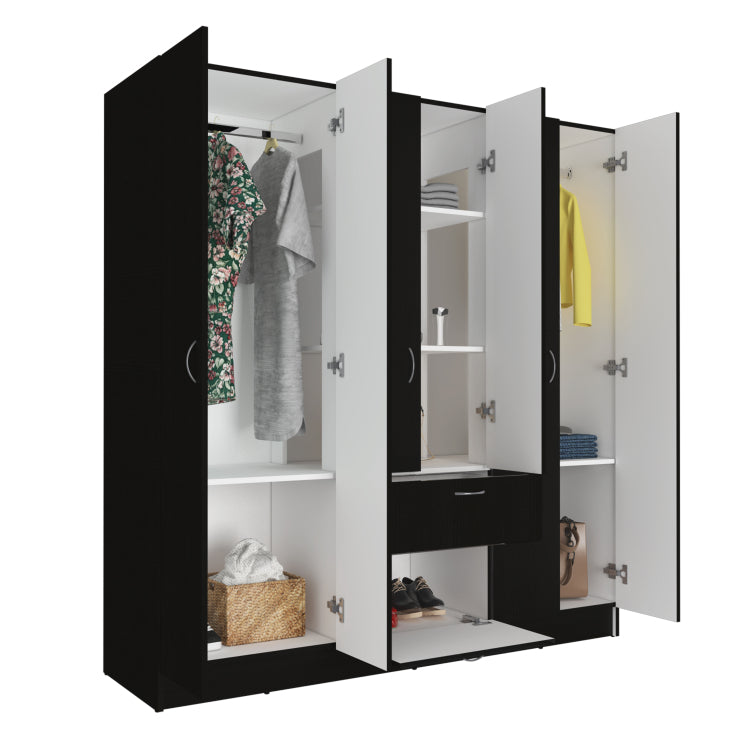 Guajira Six Door Armoire, Three Cabinets , Hidden Drawer Shoes