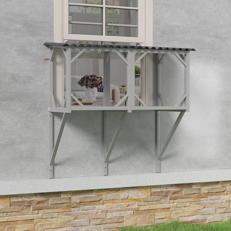 Cat Catio, Cat Window Perch For Large Indoor Cats For Sunbathing, Napping & Overlooking, Wooden Cat Window Hammock For Safely Enjoying The Outdoor Sights Scents And Sounds