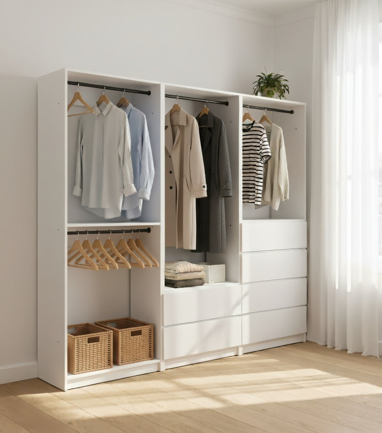 Prosper White Freestanding Walk In Wood Closet System