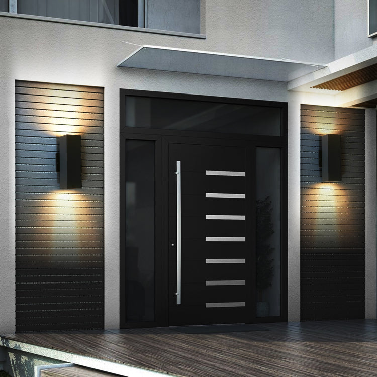 2 Pack Outdoor Wall Sconce, Modern Up And Down Weatherproof Wall Light, Black Aluminum Exterior Wall Mount Light Fixture, Ideal For Porch, Patio, Garage