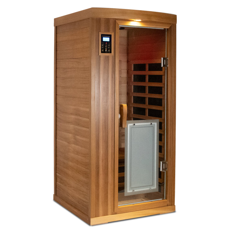 Low Emf One Person Far Infrared Red Cedar Deluxe Indoor Sauna Room