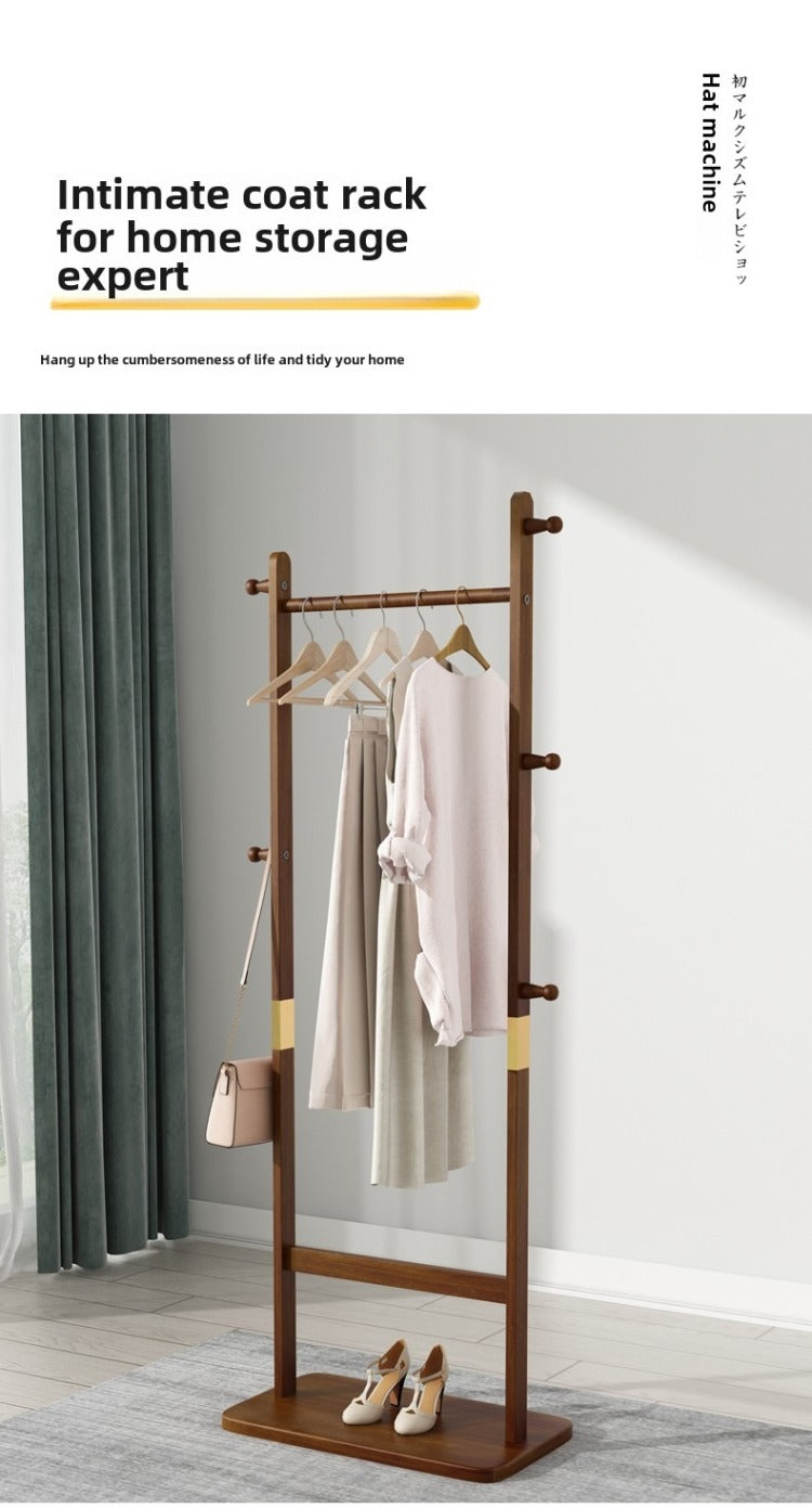 Coat Racks Solid Wood Hanger 23.6* 11*71In Solid Environmental Protection Easy To Assemble Beautiful Can Be Placed In The Bedroom Entrance Living Room Walnut
