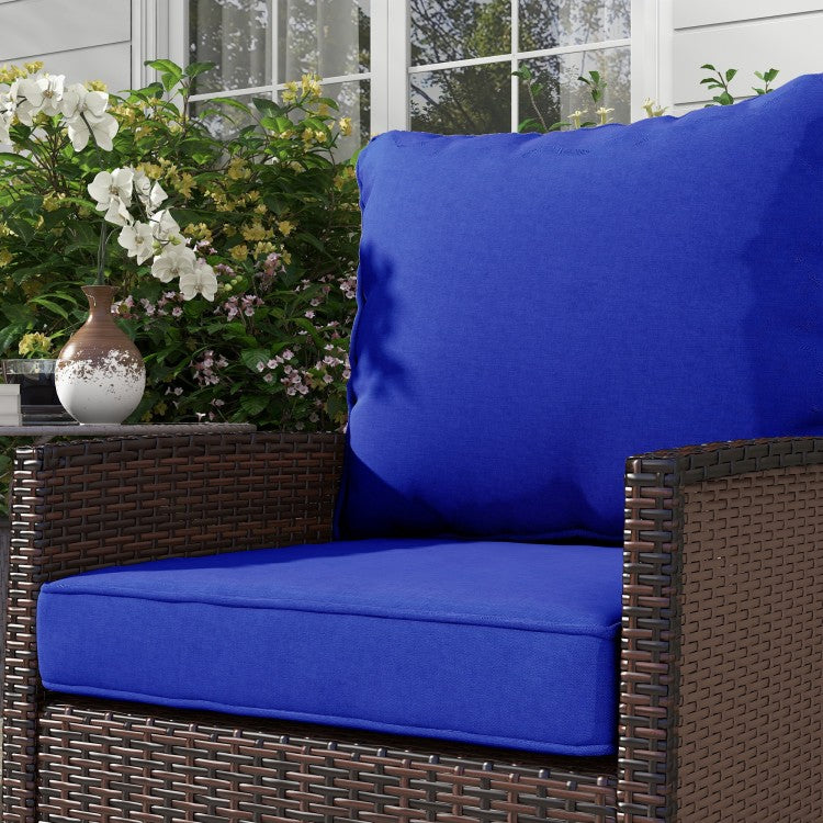 Outsunny 4 Piece Patio Chair Cushion And Back Pillow Set, Seat Replacement Patio, Cushions Set For Outdoor Garden Furniture, Navy Blue