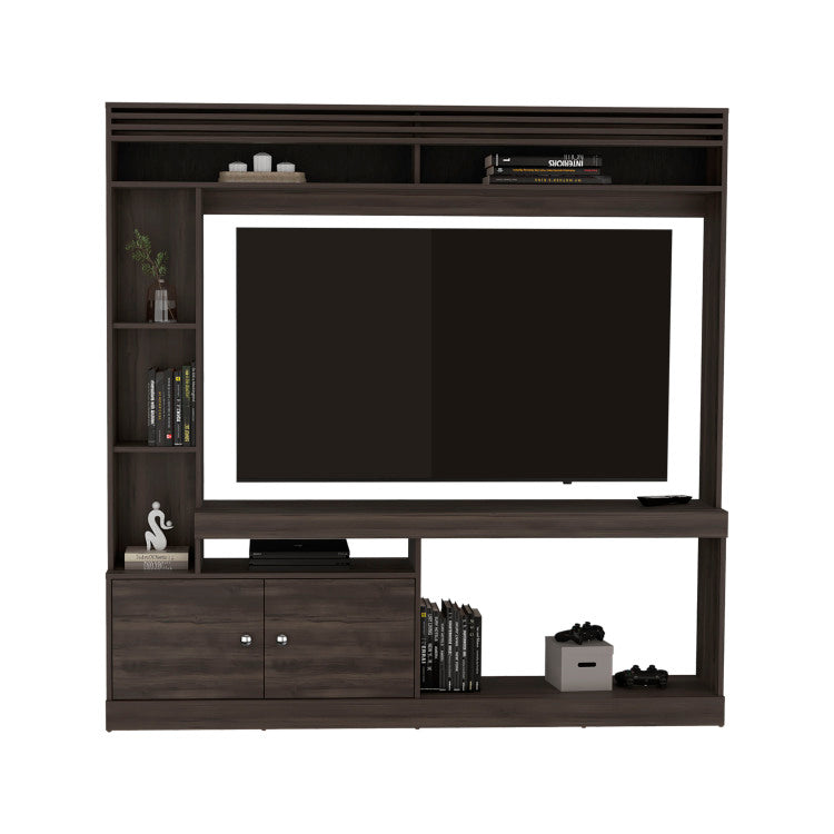 Entertainment Center, 2 Doors, 7 Shelves, 65" Tv Capacity