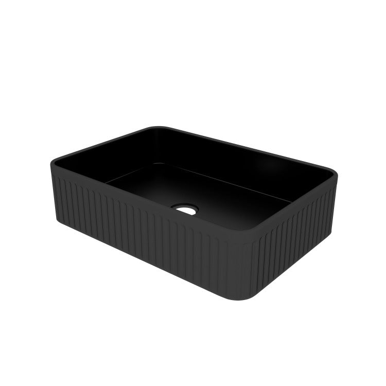 Bb17, Integrated Black Ceramic Basin, Drain And Faucet Not Included