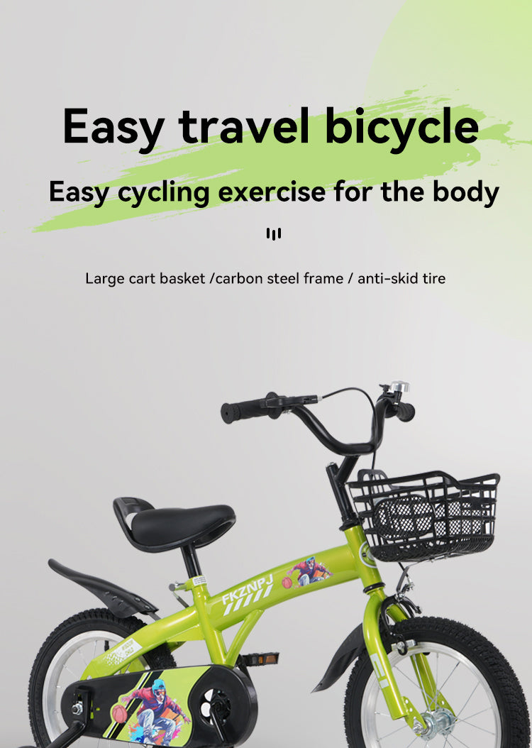 Fkznpj 16 Inch Sporty Kids Bike With Training Wheels And Stand Adjustable Saddle Suitable For Boys And Girls Aged 4 8 Years Tall Height 41 53 Inches Available In A Variety Of Colors