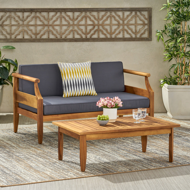 Aston Outdoor 4 Seater Chat Set With Cushions Loveseat & Coffee Table &Club Chair