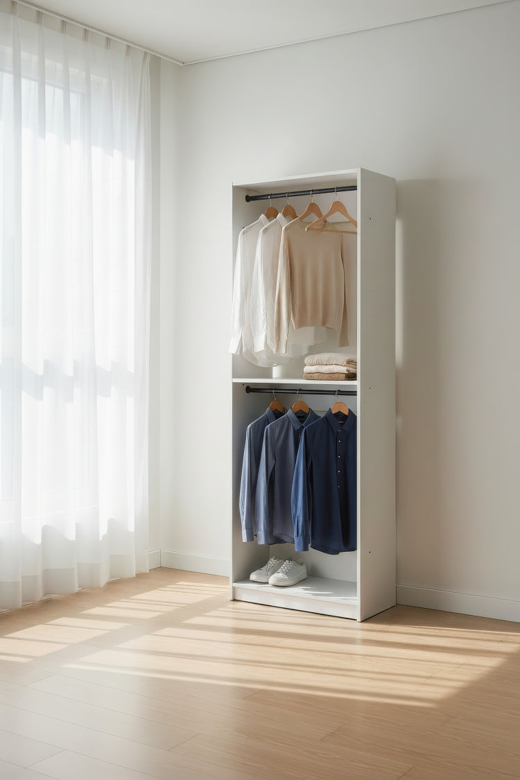 Prosper 32" White Wood Walk In Closet With Two Rods