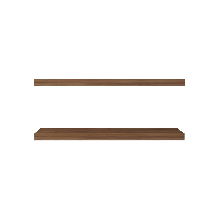 Ecco 31.5" Wide Floating Shelves Set Of 2, Shelves For Wall Decor For Bedroom, Bathroom Storage Shelves, Book Shelves For Living Room Mahogany