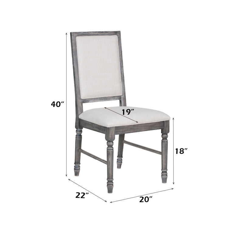 Leventis Weathered Gray Finish 7Pcs Dining Room Set