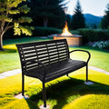 45.7In. Patio Bench Black Steel And Wpc