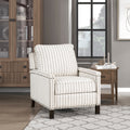 Traditional Living Room Furniture Push Back Reclining Chair 1Pc Textured Fabric Upholstery Nailhead Trim Solid Wood Frame
