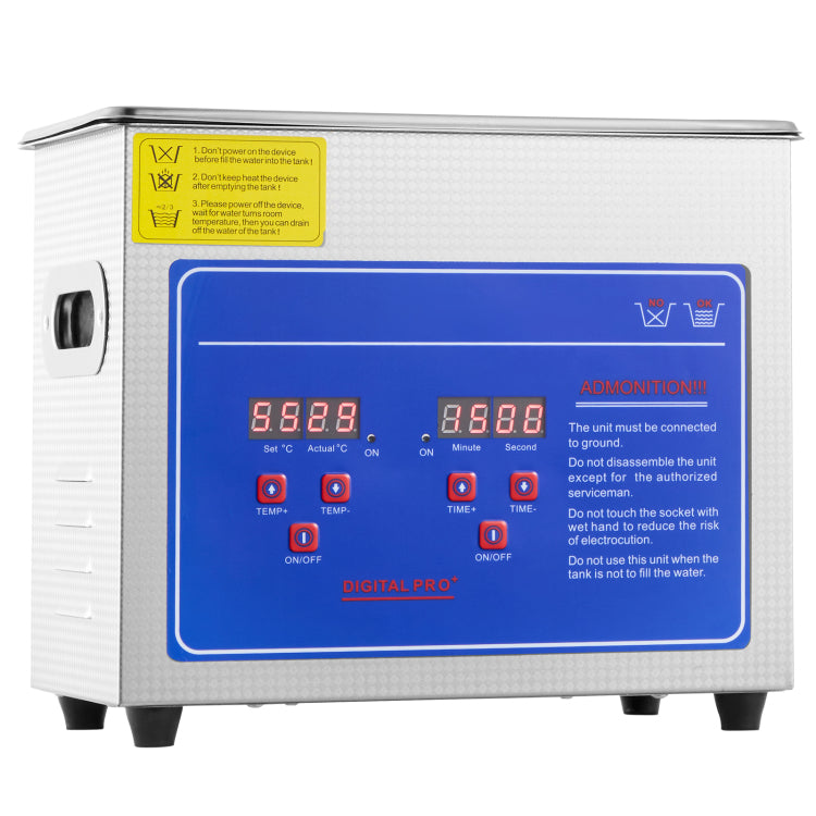 Ultrasonic Cleaner With Digital Timer & Heater, Professional Ultra Sonic Jewelry Cleaner, Stainless Steel Heated Cleaning Machine For Glasses Watch Rings Small Parts Circuit Board 3L
