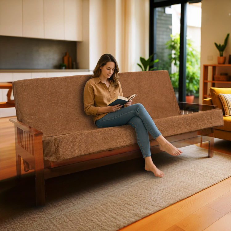 Memory Foam Infused Futon Mattress Full Size Washable Removable Cover, Heavy Duty Zipper, Thick Foldable Sofa Bed Cushion For Guest Room, Apartment, Dorm Frame Not Included
