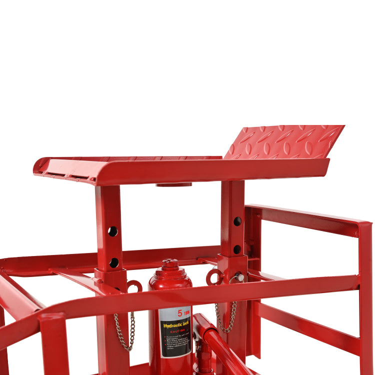 5 Ton Lifting Force Auto Car Truck Service Ramps Lifts, Garage Car Lift Hydraulic Ramps,Automotive Hydraulic Lift Repair Frame Lift 2 Pack Red Color